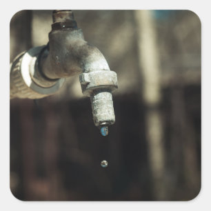 Macro water drop square sticker