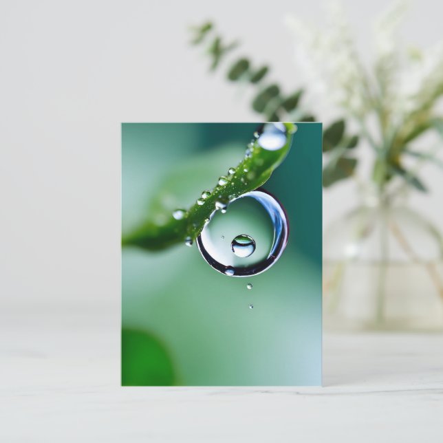 Macro water drops postcard (Standing Front)
