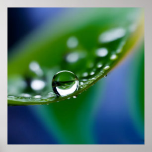 Macro water drops poster