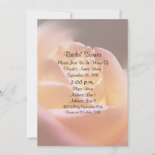 Macro Yellow Rose Floral Bridal Shower Invite