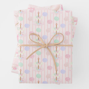 Macron Afternoon Tea Party Pattern Wrapping Paper Sheet