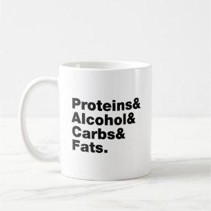 Macronutrients. Proteins & Alcohol & Carbs & Fats. Coffee Mug