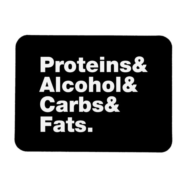 Macronutrients. Proteins & Alcohol & Carbs & Fats. Magnet (Horizontal)