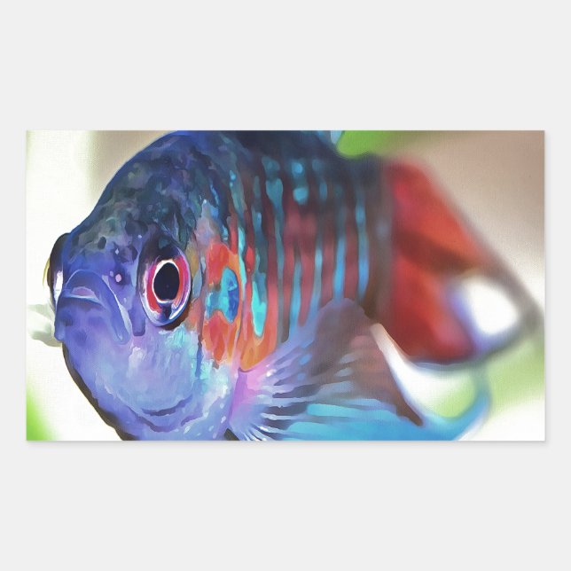 Macropodus Opercularis Aquarium Fish Rectangular Sticker (Front)