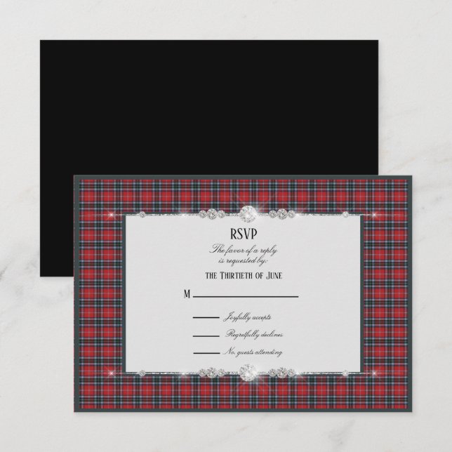MacTavish Modern Scottish Tartan RSVP Card (Front/Back)