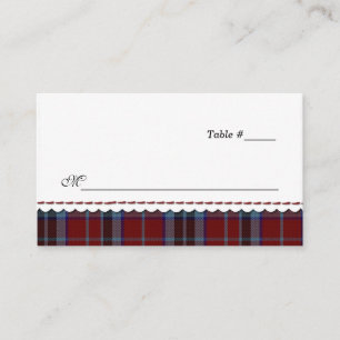 MacTavish Plaid Wedding Reception Place Card