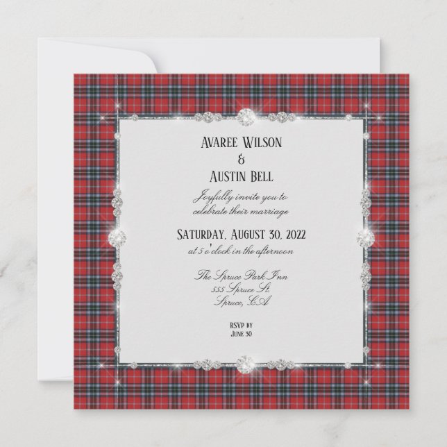 MacTavish Scottish Tartan Wedding Invitation (Front)