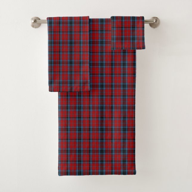 MacTavish Tartan Red and Blue Plaid Bath Towel Set (Insitu)