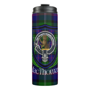MacThomas Scottish Clan Tartan & Crest Thermal Tumbler