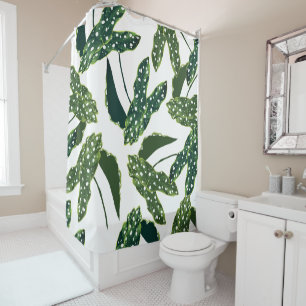 Maculata Spotted Begonia Boho Chic  Shower Curtain