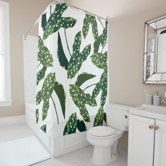 Maculata Spotted Begonia Boho Chic  Shower Curtain (In Situ)