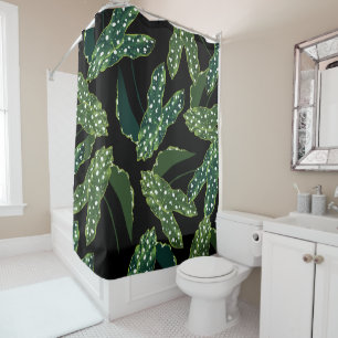 Maculata Spotted Begonia Boho Chic  Shower Curtain