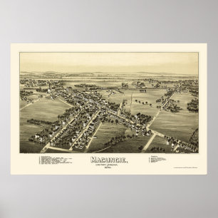 Macungie, PA Panoramic Map - 1893 Poster