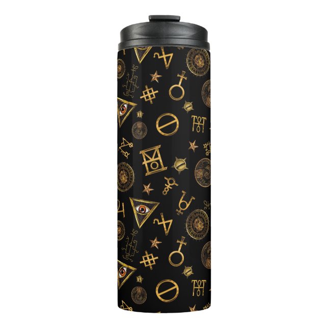 MACUSA™ Magic Symbols And Crests Pattern Thermal Tumbler (Front)