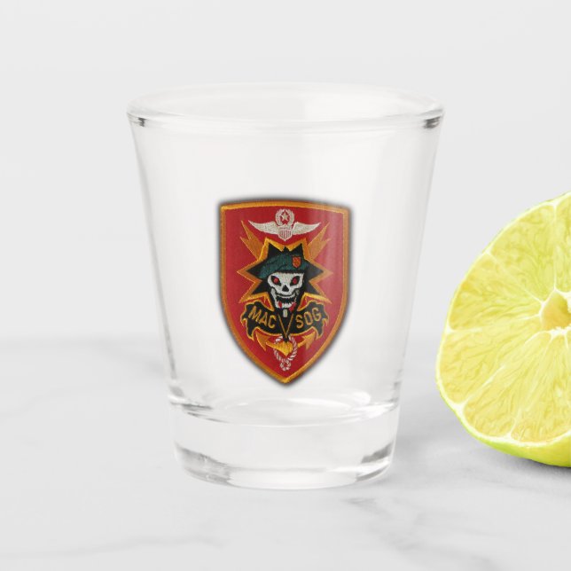MACVSOG SOG CCN CCS CCC Long Binh Vietnam. Shot Glass (Front)