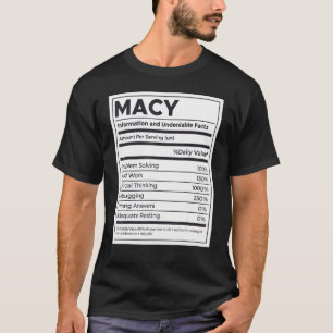 Macy Nutrition Information Problem Solving Hard Wo T-Shirt
