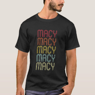 Macy Retro Wordmark Pattern Vintage Personalised 7 T-Shirt