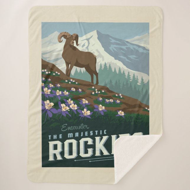Macy's Flower Show|Rockies Sherpa Blanket (Front)