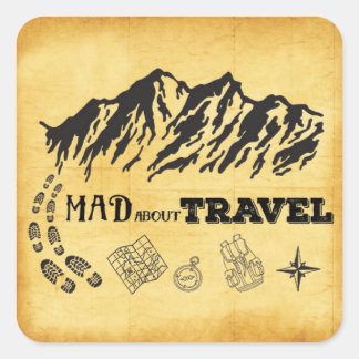Mad about travel retro vintage Sticker