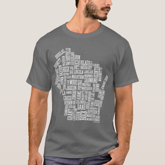 Mad About Wisconsin (Grey) T-Shirt (Front)