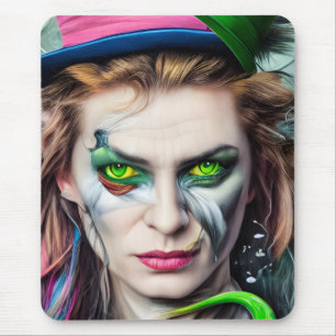 Mad AI Generated Hatter Alice Themed Mouse Mat
