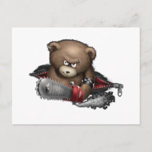 Mad Bear Chainsaw Postcard
