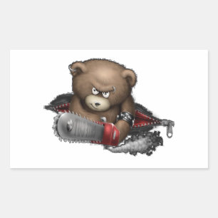 Mad Bear Chainsaw Rectangular Sticker