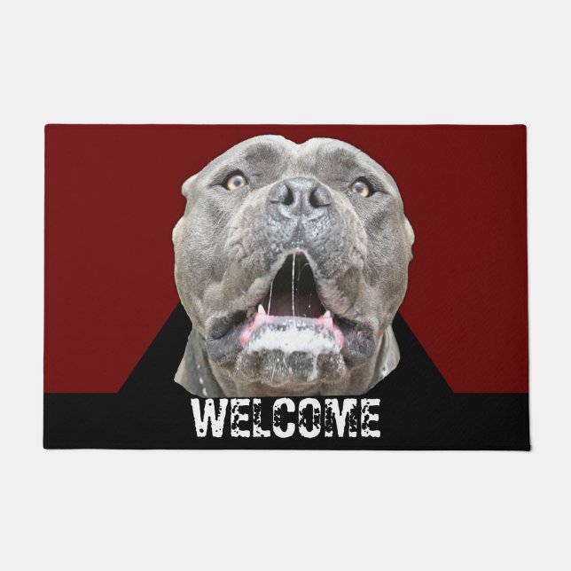 Mad Beware of Dog Corso Mastiff Doormat (Front)