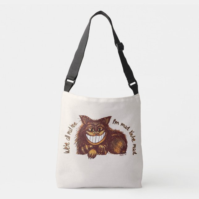 Mad Cat Rap by Aleta Crossbody Bag (Front)