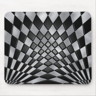 Mad Chequerboard Mouse Mat