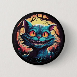 Mad Cheshire Cat Alice in Wonderland  6 Cm Round Badge