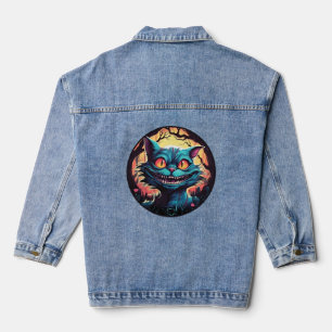 Mad Cheshire Cat Alice in Wonderland  Denim Jacket