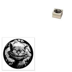 Mad Cheshire Cat Alice in Wonderland  Rubber Stamp