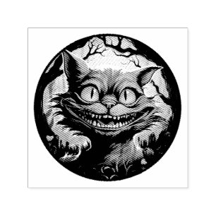 Mad Cheshire Cat Alice in Wonderland  Self-inking Stamp