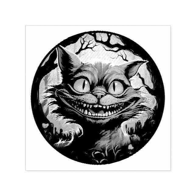 Mad Cheshire Cat Alice in Wonderland  Self-inking Stamp (Design)