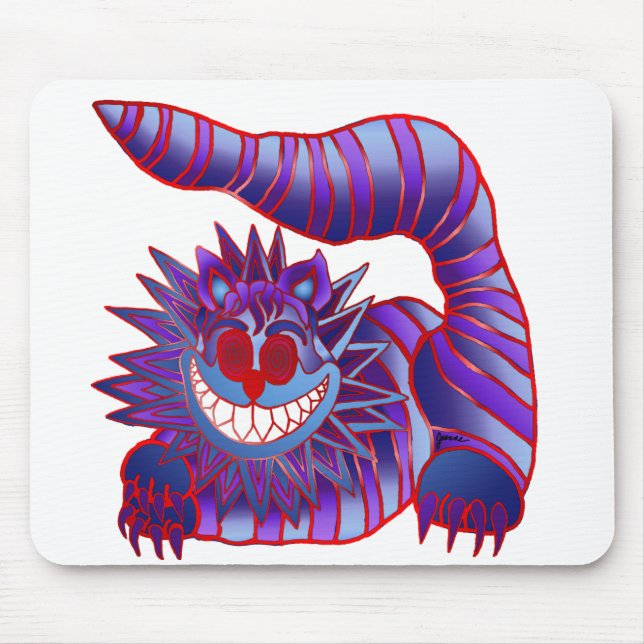 Mad Cheshire Cat Fire Mouse Mat (Front)