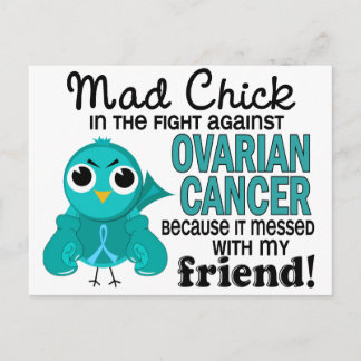 Mad Chick 2 Friend Ovarian Cancer Postcard