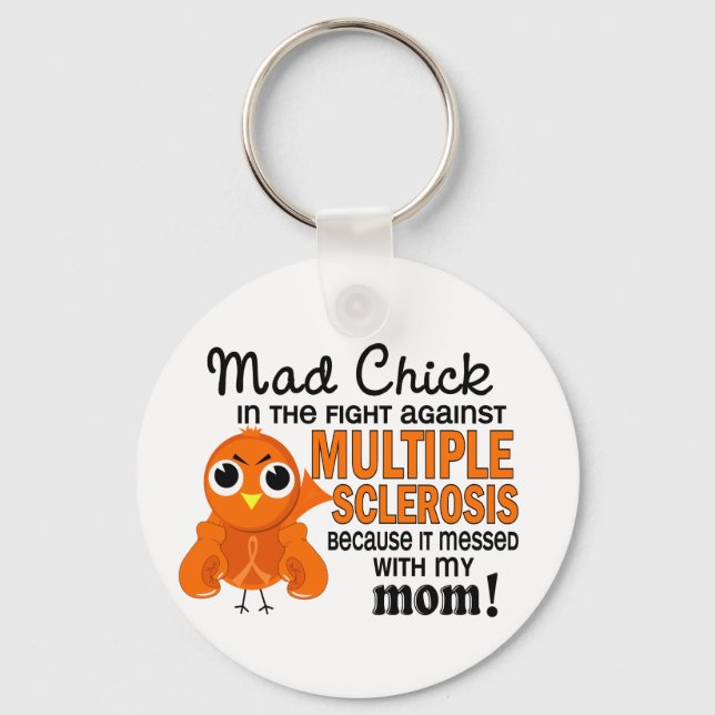 Mad Chick 2 Mum Multiple Sclerosis MS Key Ring (Front)