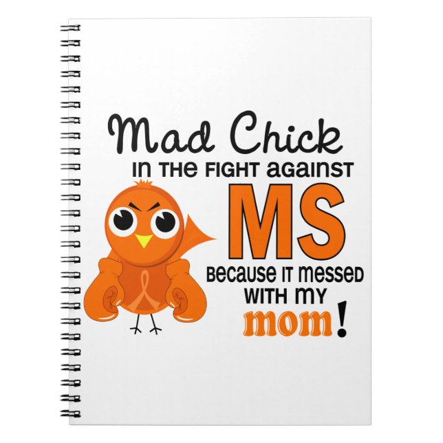 Mad Chick 2 Mum Multiple Sclerosis MS Notebook (Front)