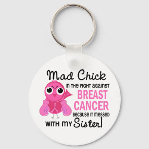 Mad Chick 2 Sister Breast Cancer Key Ring