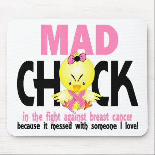 Mad Chick In The Fight Breast Cancer Mouse Mat