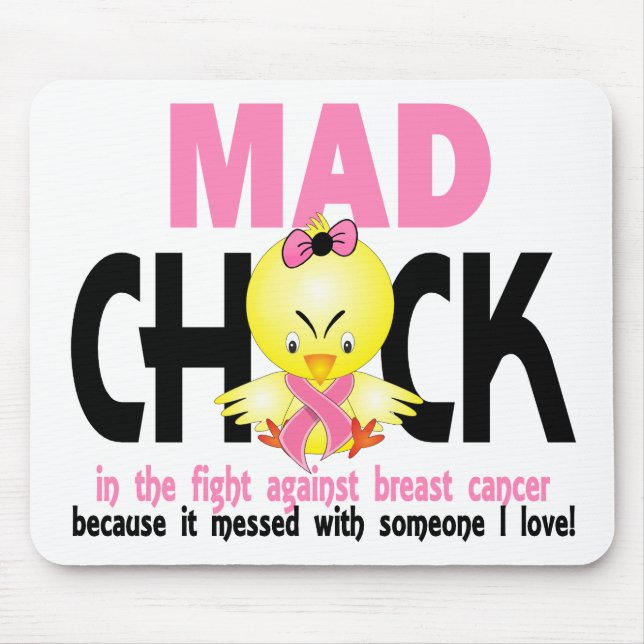 Mad Chick In The Fight Breast Cancer Mouse Mat (Front)