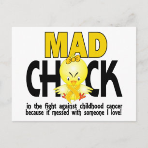 Mad Chick In The Fight Childhood Cancer Postcard
