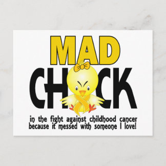 Mad Chick In The Fight Childhood Cancer Postcard