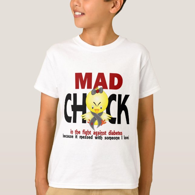 Mad Chick In The Fight Diabetes T-Shirt (Front)