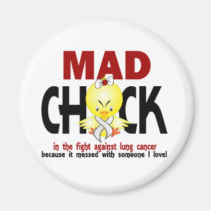 Mad Chick In The Fight Lung Cancer Magnet