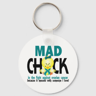 Mad Chick In The Fight Ovarian Cancer Key Ring