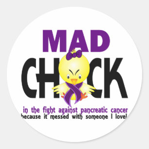 Mad Chick In The Fight Pancreatic Cancer Classic Round Sticker