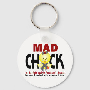 Mad Chick In The Fight Parkinson's Disease Key Ring