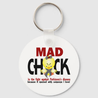 Mad Chick In The Fight Parkinson's Disease Key Ring